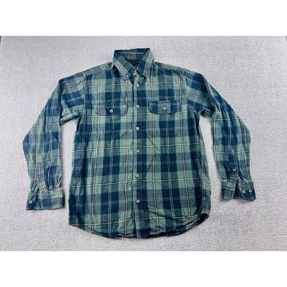 Faded Glory Flannel Button-Up Shirt Men S Multi Color Plaid Grunge Outdoor